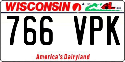 WI license plate 766VPK