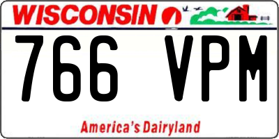 WI license plate 766VPM