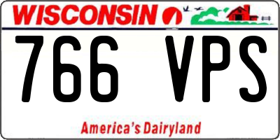 WI license plate 766VPS