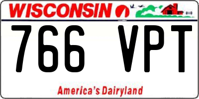 WI license plate 766VPT