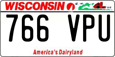 WI license plate 766VPU