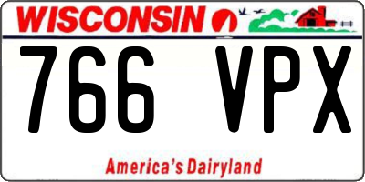 WI license plate 766VPX