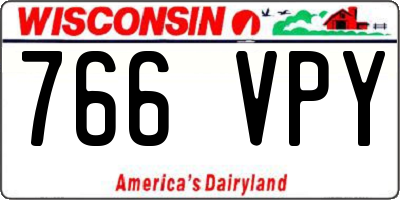 WI license plate 766VPY