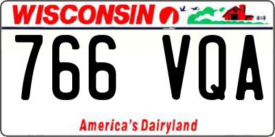 WI license plate 766VQA