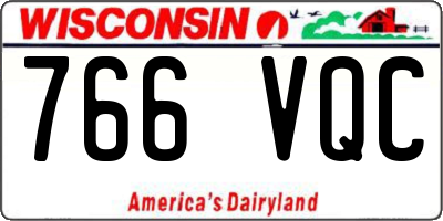 WI license plate 766VQC