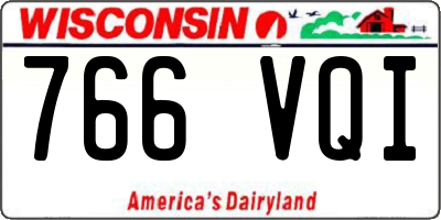 WI license plate 766VQI