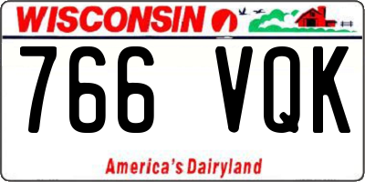 WI license plate 766VQK