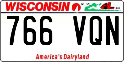 WI license plate 766VQN