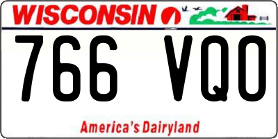 WI license plate 766VQO