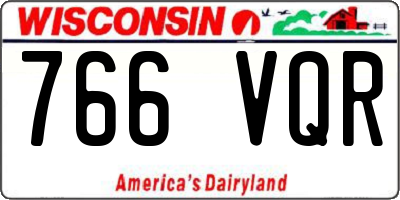 WI license plate 766VQR