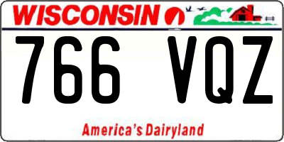 WI license plate 766VQZ