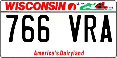 WI license plate 766VRA