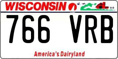 WI license plate 766VRB