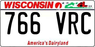 WI license plate 766VRC