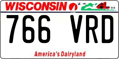 WI license plate 766VRD