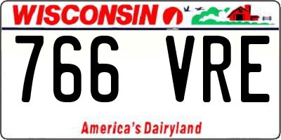 WI license plate 766VRE