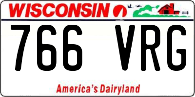 WI license plate 766VRG