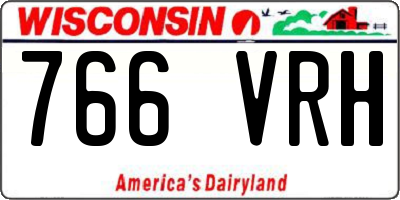 WI license plate 766VRH