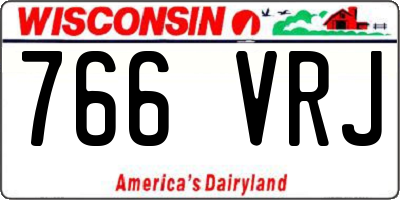 WI license plate 766VRJ
