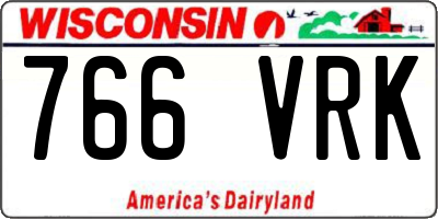 WI license plate 766VRK