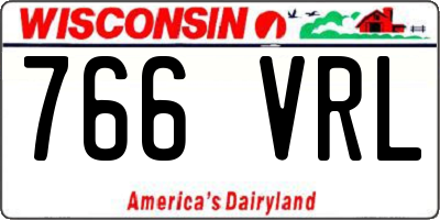 WI license plate 766VRL