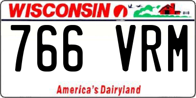 WI license plate 766VRM