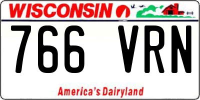 WI license plate 766VRN