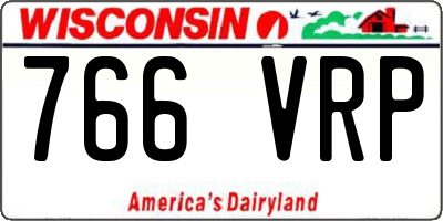 WI license plate 766VRP