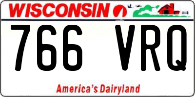 WI license plate 766VRQ