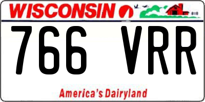 WI license plate 766VRR
