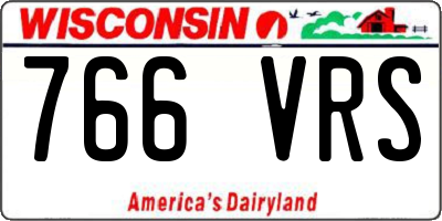 WI license plate 766VRS