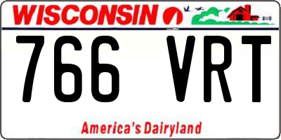 WI license plate 766VRT