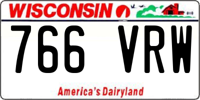 WI license plate 766VRW