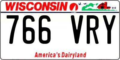 WI license plate 766VRY