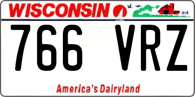 WI license plate 766VRZ