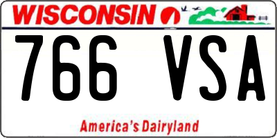 WI license plate 766VSA
