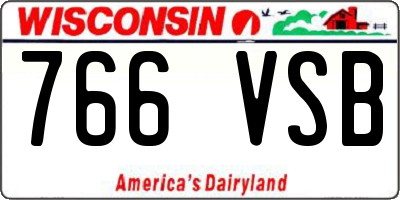 WI license plate 766VSB