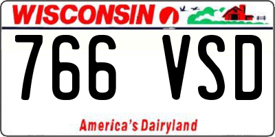 WI license plate 766VSD