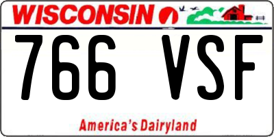 WI license plate 766VSF