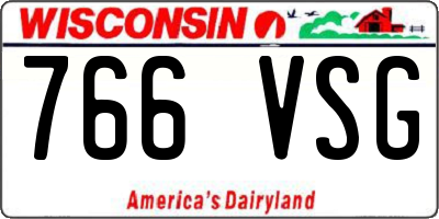 WI license plate 766VSG