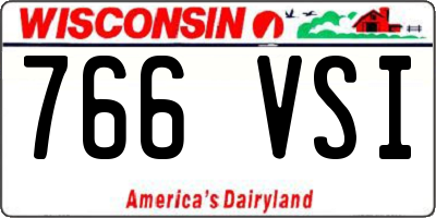 WI license plate 766VSI