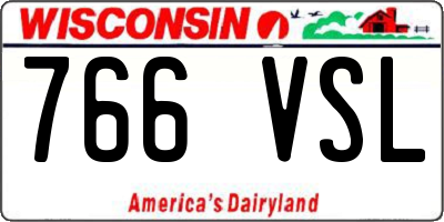 WI license plate 766VSL