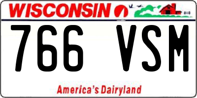 WI license plate 766VSM