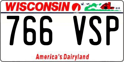 WI license plate 766VSP