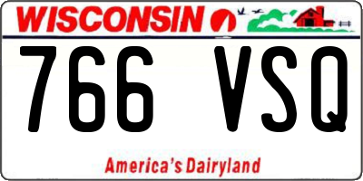 WI license plate 766VSQ