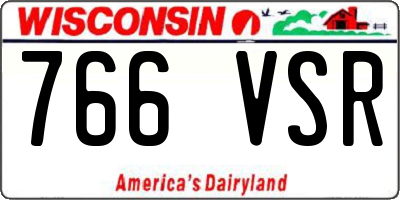 WI license plate 766VSR
