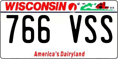 WI license plate 766VSS