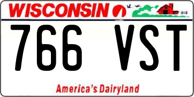 WI license plate 766VST