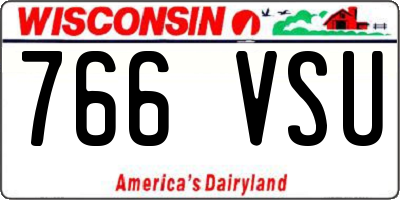 WI license plate 766VSU