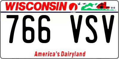 WI license plate 766VSV